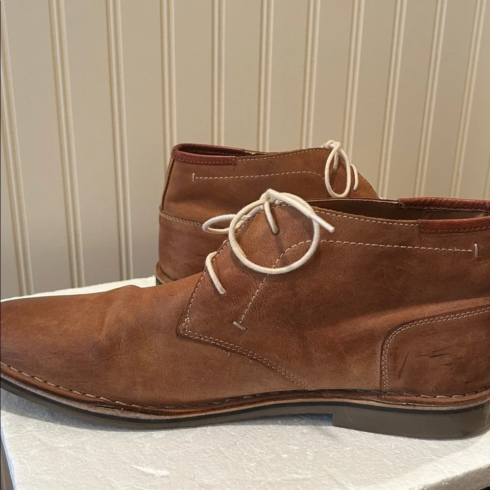 Steve Madden Leather Chukka LaceUp ankle bootie shoes men’s size 16 camel brown